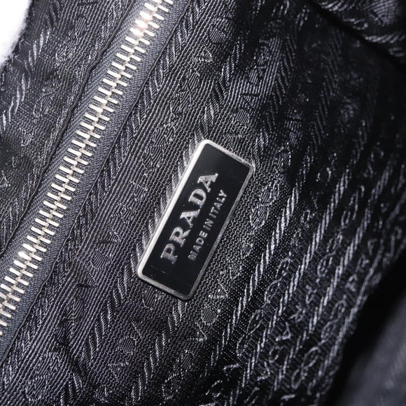 PRADA Shoulder Bag Nylon Black Silver Auth 184177A