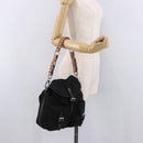 PRADA Shoulder Bag Nylon Black Silver Auth 184177A-28