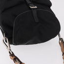 PRADA Shoulder Bag Nylon Black Silver Auth 184177A-6