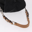 PRADA Shoulder Bag Nylon Black Silver Auth 184177A-7