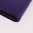 HERMES Kelly Long Wallet Epsom Purple Silver Auth 184179SM-15