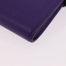 HERMES Kelly Long Wallet Epsom Purple Silver Auth 184179SM-16