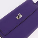 HERMES Kelly Long Wallet Epsom Purple Silver Auth 184179SM-18
