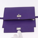 HERMES Kelly Long Wallet Epsom Purple Silver Auth 184179SM-20