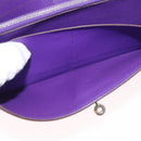HERMES Kelly Long Wallet Epsom Purple Silver Auth 184179SM-24