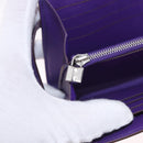HERMES Kelly Long Wallet Epsom Purple Silver Auth 184179SM-25