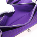 HERMES Kelly Long Wallet Epsom Purple Silver Auth 184179SM-10