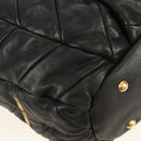 Miu Miu Hand Bag Leather 2way Black Gold Auth 184180V-17
