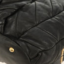 Miu Miu Hand Bag Leather 2way Black Gold Auth 184180V-20