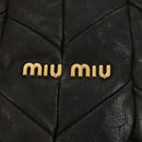 Miu Miu Hand Bag Leather 2way Black Gold Auth 184180V-21
