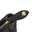 Miu Miu Hand Bag Leather 2way Black Gold Auth 184180V-23