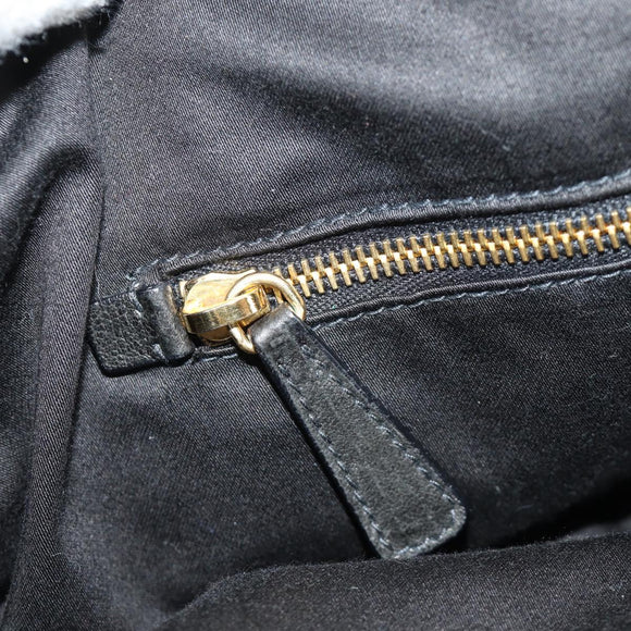 Miu Miu Hand Bag Leather 2way Black Gold Auth 184180V