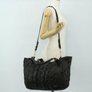 Miu Miu Hand Bag Leather 2way Black Gold Auth 184180V-29