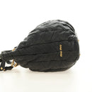 Miu Miu Hand Bag Leather 2way Black Gold Auth 184180V-3
