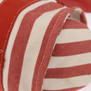 HERMES Cannes Hand Bag Canvas Red Silver Auth 184181A-14