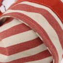 HERMES Cannes Hand Bag Canvas Red Silver Auth 184181A-15