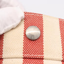 HERMES Cannes Hand Bag Canvas Red Silver Auth 184181A-17