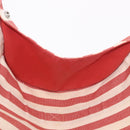 HERMES Cannes Hand Bag Canvas Red Silver Auth 184181A-18