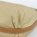 PRADA Shoulder Bag Nylon Beige Silver Auth 184182A-10