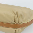PRADA Shoulder Bag Nylon Beige Silver Auth 184182A-12