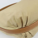 PRADA Shoulder Bag Nylon Beige Silver Auth 184182A-13
