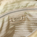 PRADA Shoulder Bag Nylon Beige Silver Auth 184182A-16