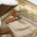 PRADA Shoulder Bag Nylon Beige Silver Auth 184182A-20