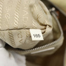 PRADA Shoulder Bag Nylon Beige Silver Auth 184182A-22