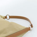 PRADA Shoulder Bag Nylon Beige Silver Auth 184182A-8