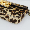 Miu Miu Shoulder Bag Harako leather Beige Gold Auth 184187A-9