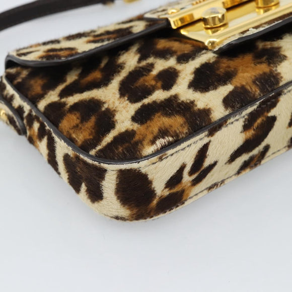 Miu Miu Shoulder Bag Harako leather Beige Gold Auth 184187A