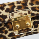 Miu Miu Shoulder Bag Harako leather Beige Gold Auth 184187A-17