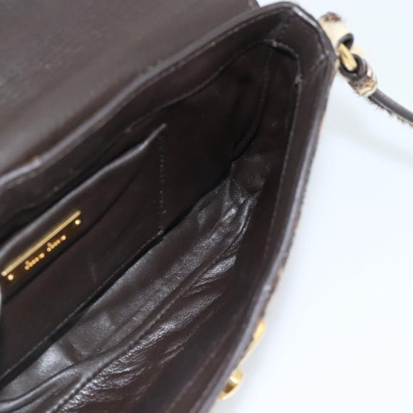 Miu Miu Shoulder Bag Harako leather Beige Gold Auth 184187A