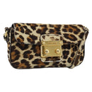 Miu Miu Shoulder Bag Harako leather Beige Gold Auth 184187A-1