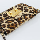 Miu Miu Shoulder Bag Harako leather Beige Gold Auth 184187A-6