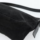 FENDI Mamma Baguette Shoulder Bag Suede Black Silver Auth 184192M-17