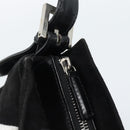 FENDI Mamma Baguette Shoulder Bag Suede Black Silver Auth 184192M-8