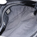 FENDI Mamma Baguette Shoulder Bag Suede Black Silver Auth 184192M-9