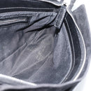 FENDI Mamma Baguette Shoulder Bag Suede Black Silver Auth 184192M-21