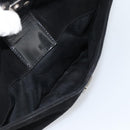 FENDI Mamma Baguette Shoulder Bag Suede Black Silver Auth 184192M-10
