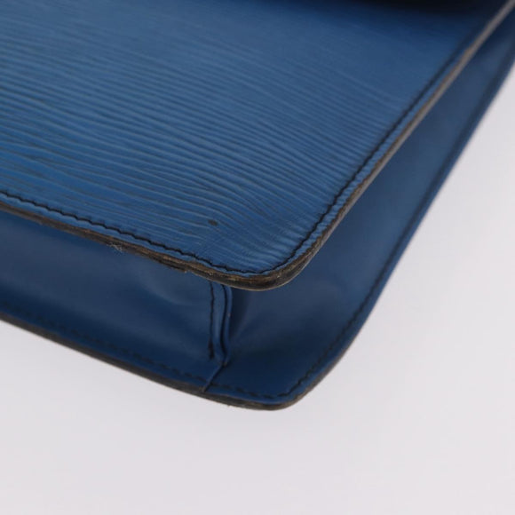 LOUIS VUITTON Epi Montaigne 27 Clutch Bag Blue M52655 LV Auth 184193