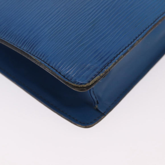 LOUIS VUITTON Epi Montaigne 27 Clutch Bag Blue M52655 LV Auth 184193