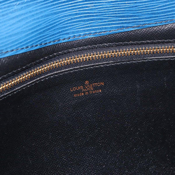 LOUIS VUITTON Epi Montaigne 27 Clutch Bag Blue M52655 LV Auth 184193