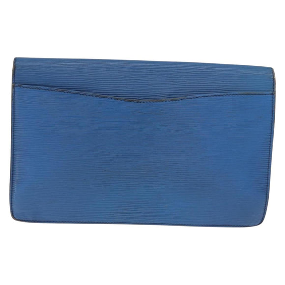 LOUIS VUITTON Epi Montaigne 27 Clutch Bag Blue M52655 LV Auth 184193