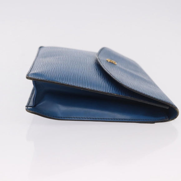 LOUIS VUITTON Epi Montaigne 27 Clutch Bag Blue M52655 LV Auth 184193