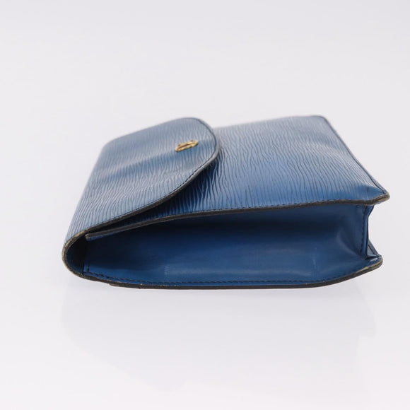 LOUIS VUITTON Epi Montaigne 27 Clutch Bag Blue M52655 LV Auth 184193