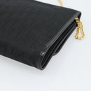 Christian Dior Trotter Canvas Chain Shoulder Bag Black Gold Auth 184194-15