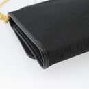 Christian Dior Trotter Canvas Chain Shoulder Bag Black Gold Auth 184194-16