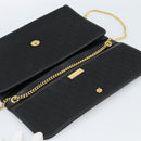 Christian Dior Trotter Canvas Chain Shoulder Bag Black Gold Auth 184194-10