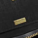 Christian Dior Trotter Canvas Chain Shoulder Bag Black Gold Auth 184194-17
